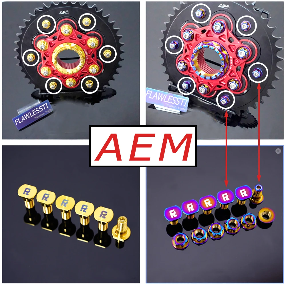 

FLAWLESSTI M8x20 Gr5 Титановая гайка болта звездочки для AEM Ducati Streetfighter Panigale V2 V4