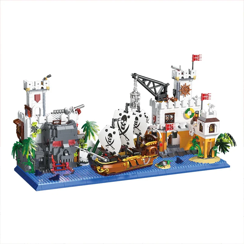 

2461 шт. пиратский залив строительные блоки MOC пиратский остров сокровищ череп залив DIY строительная модель кирпичная головоломка игрушка для детей подарок