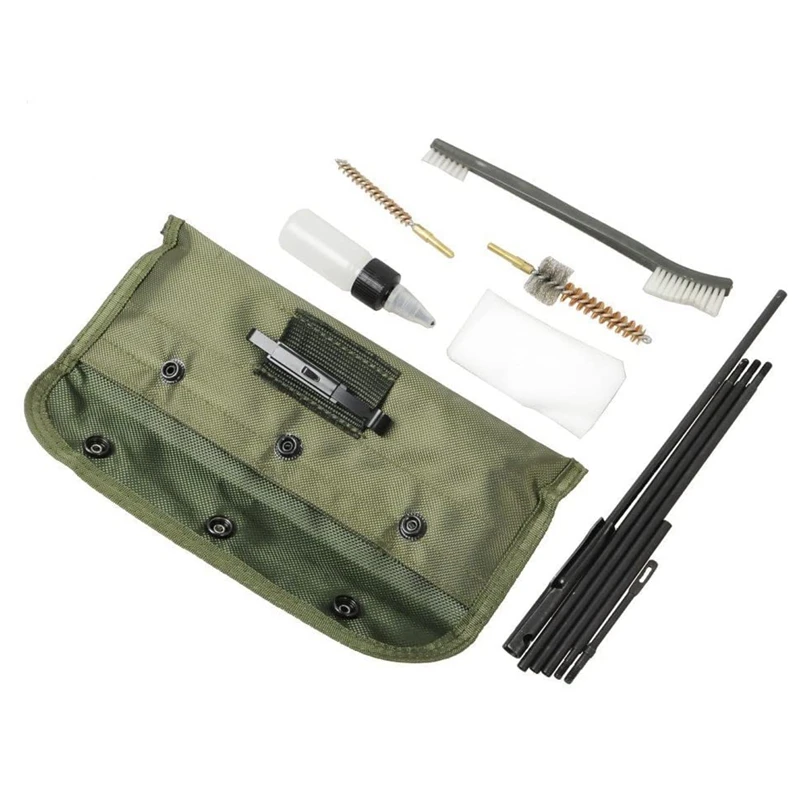 New Cleaning Kits Rifle Gun Bore Cleaning Kit Set Shotgun Cleaner Brush Rod Maintenance for 22cal 223 556 Caliber Durable Pouch