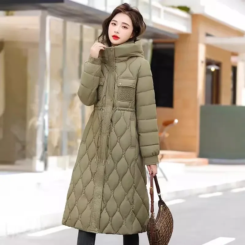 Winter Jacket 2023 New Korean Women Parka Hooded Thick Warm Long Female Coat Casual Outwear Down Cotton Jacket Parkas