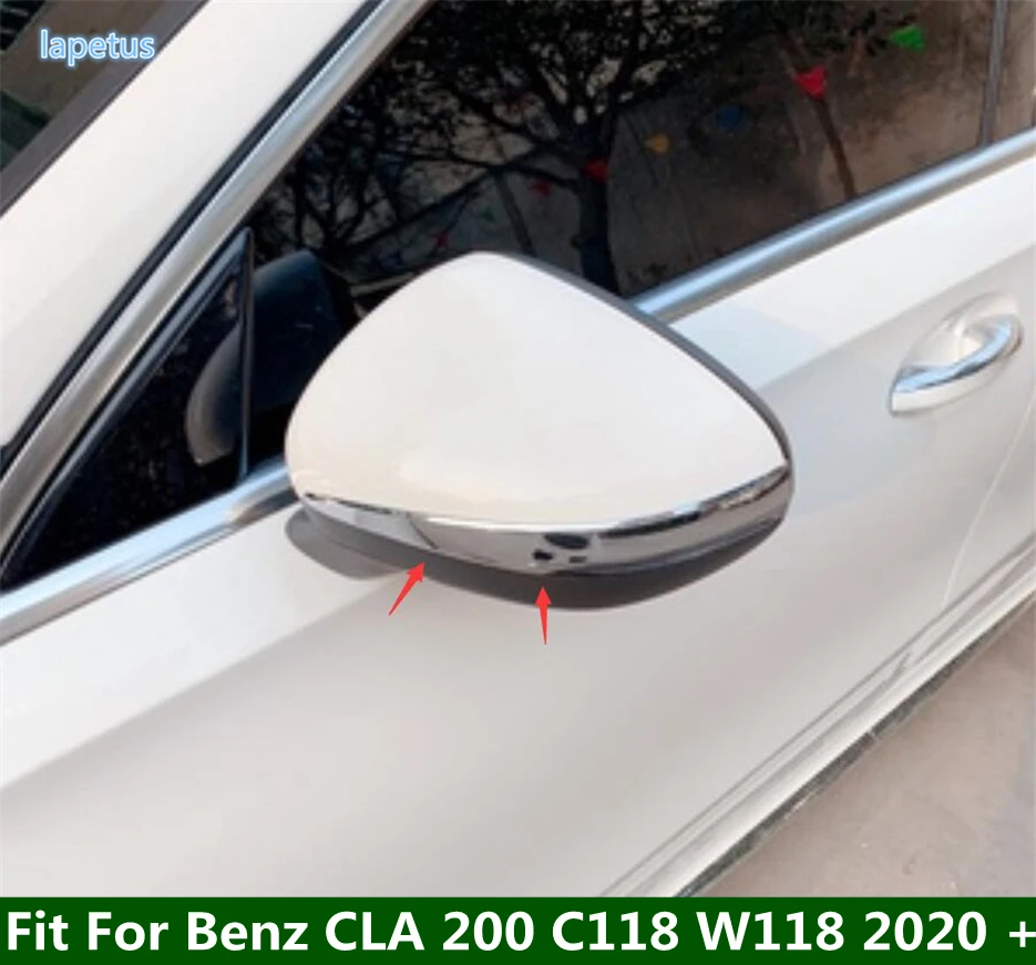 

ABS Chrome Rearview Mirror Cover Trim Anti-Rub Decoration Strips For Mercedes-Benz CLA 200 C118 W118 2020 - 2024 Car Accessories