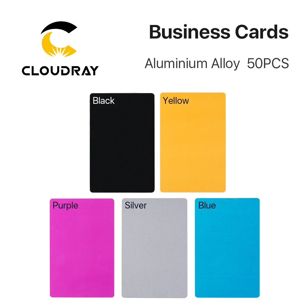 50Pcs/Set Colorful Aluminum Alloy Business Card Portable Metal Carte Name Cards Laser Engraving Business Visit Art Crafts