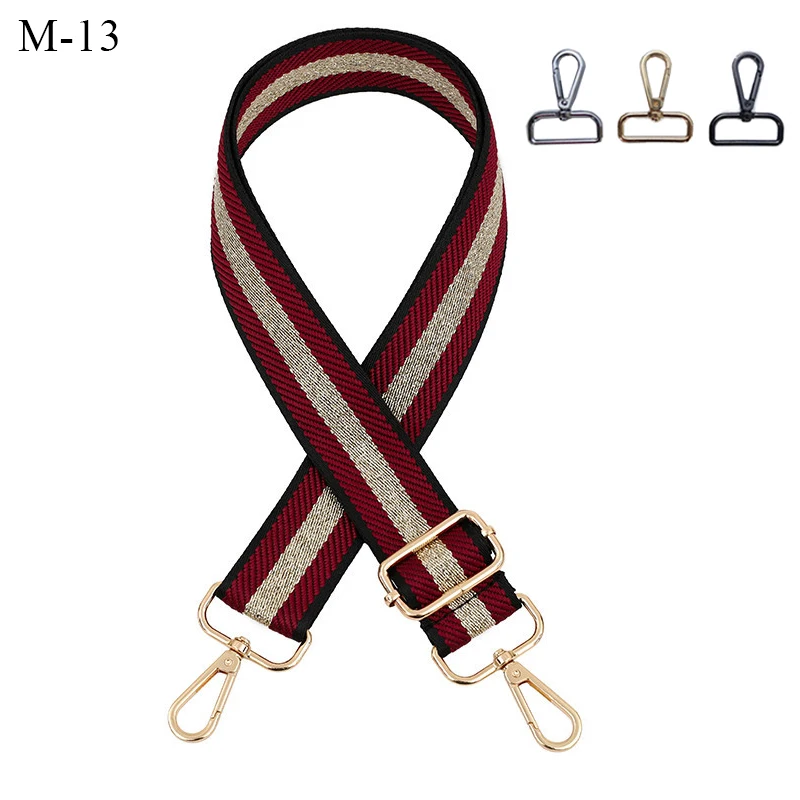 Fashion Gestreifte Tasche Gürtel Tasche Strap Bag Teil Zubehör Umhängetasche Gurt Crossbody Strap Alle-spiel Einstellbare Casual Gold streifen