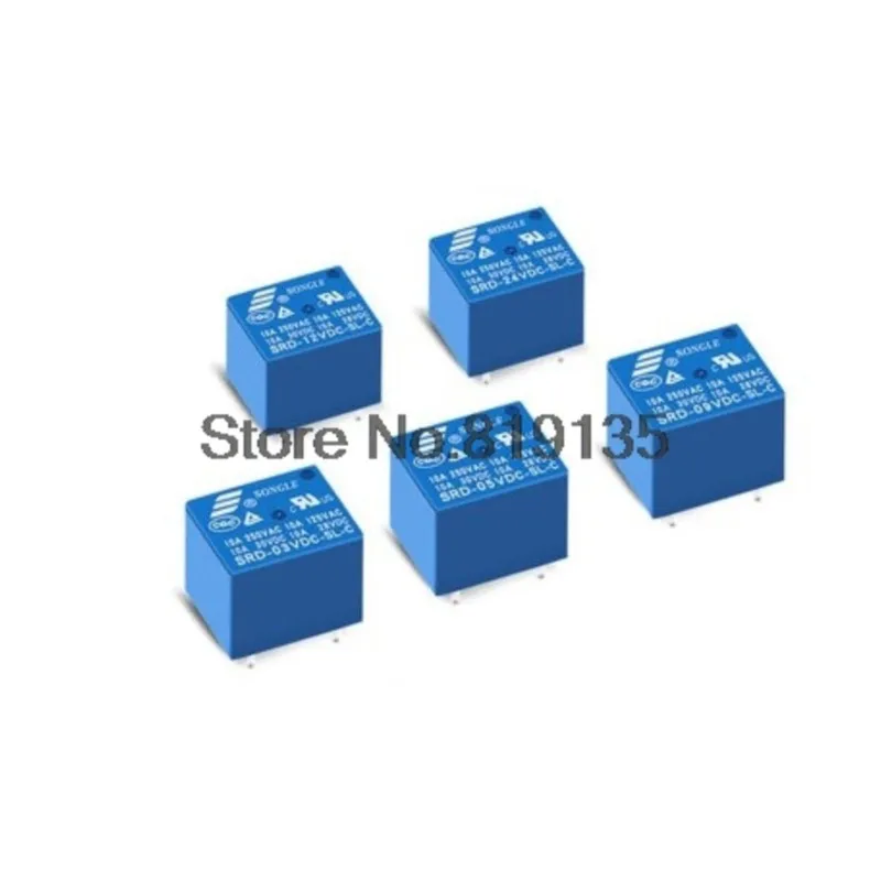 Relays SRD-03VDC-SL-C SRD-05VDC-SL-C SRD-06VDC-SL-C SRD-09 VDC-SL-C 3V 5V 6V 9V 10A 250VAC 5PIN