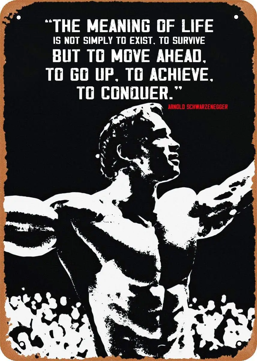 Vintage Look Metal Sign - Motivation Painting Arnold Schwarzenegger - 8