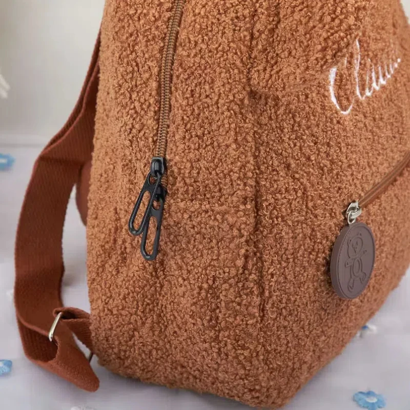 Damesrugzak Geborduurde peutertas Mode schoudertas Minitas Ouder-kind tas Schattige beer oor Crossbody tas Festival