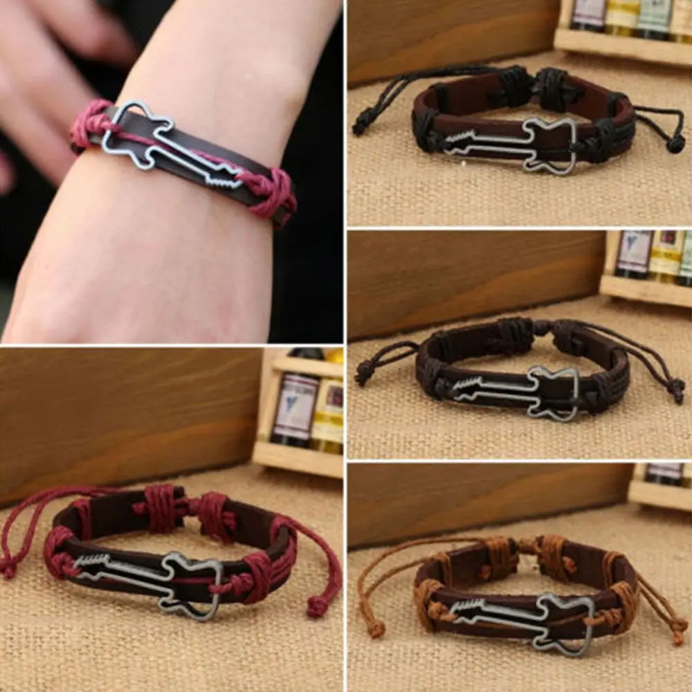 الصداقة سلسلة الجوف النساء حبل العتيقة الرجال بولي Leather الأساور الجلدية أساور سحر المجوهرات أساور الغيتار
