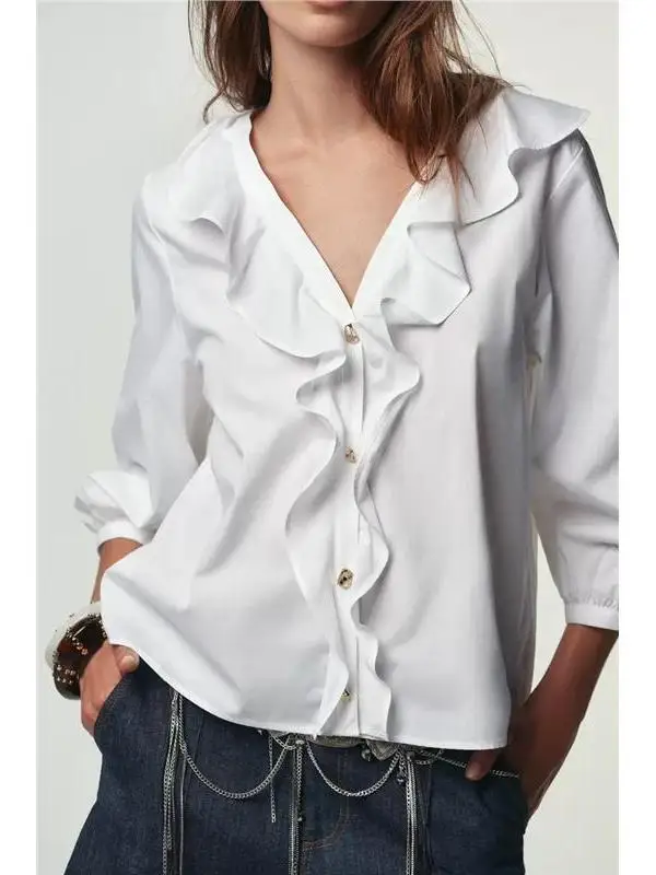 

Новинка: Женское длинное платье с V-образным вырезом из шелковой газели, комфортная посадка, для повседневной носки, осенняя коллекция