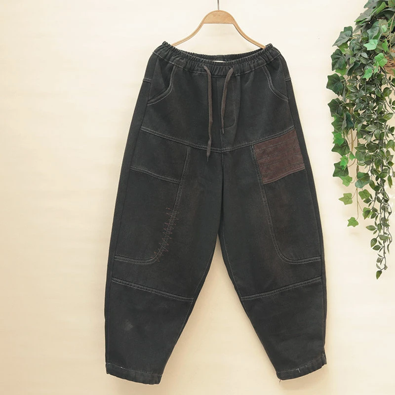 

Женские повседневные джинсы-бойфренды, новинка 2026 года, весенние, винтажные, уличные, утепленные, свободные, женские джинсовые брюки-галифе M2288