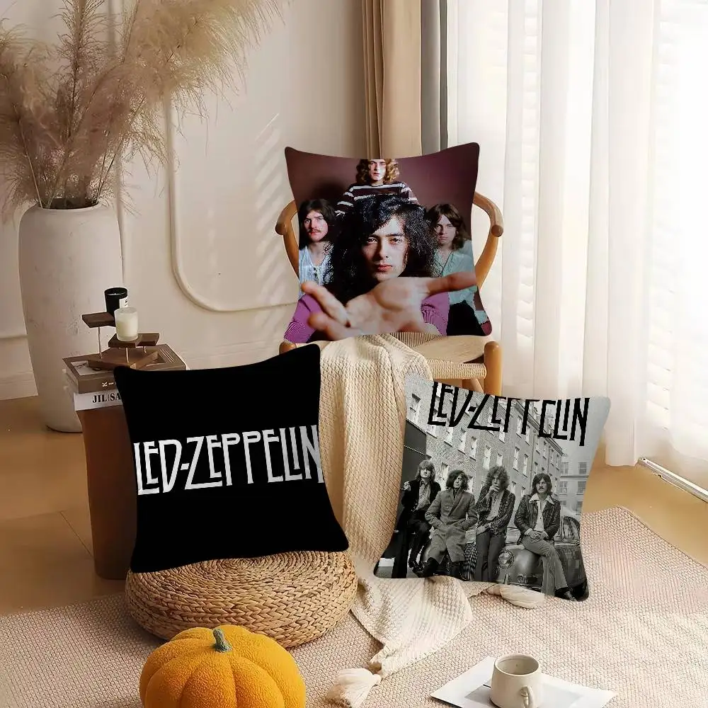 Rock Band Led Zeppelin Cute Cartoon L Game Cushion Cover Pillowcase Upholstery Sofa Throw Pillow Home Decor Pillowcas