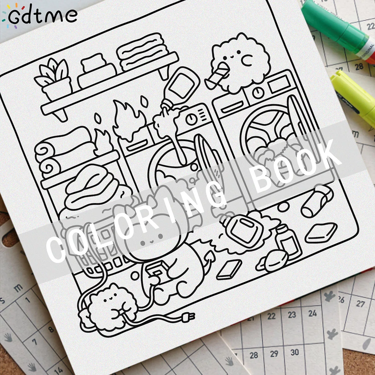SPOOKSY CATS Malbuch für Erwachsene, Cartoon-Muster mit kräftigen und einfachen Linien, Stressabbau und Entspannung, DIY-Graffiti-Malbuch – Detail 3
