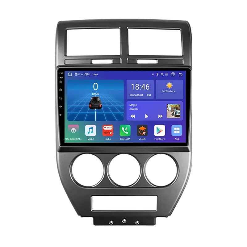 Auto Multimedia voor Dodge Caliber Jeep Compass 1 MK Patriot 2006 - 2010 Android autoradio Carplay GPS Navigatie 2 Din Stereo DSP - afbeelding 2