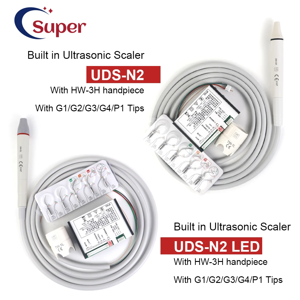Dental Built in Ultrasonic Scaler N2/N2LED HW-3H HW-5L Handpiece Scaling Tips For Dentistry Teeth Cleaning Whitening Tools