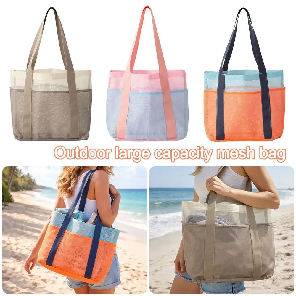 Fashion Handheld Swimming Bag Large Capacity Mesh Sport Bag Foldable Organizer Storage Bags