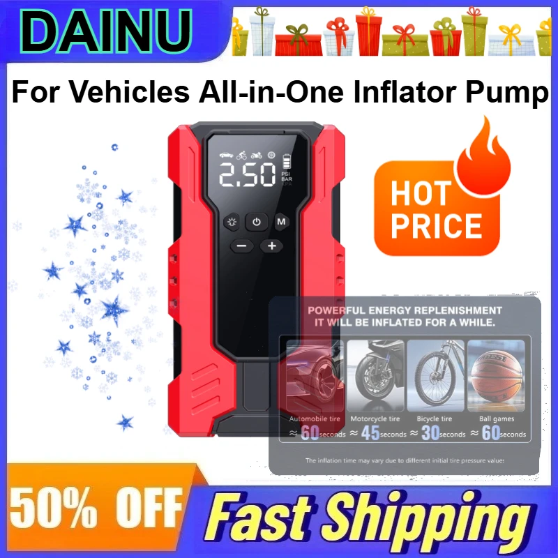 12V 39800mAh Car Battery Jump Starter for Vehicles All-in-One Inflator Pump for Car Emergency Starting Power Supply Batteries