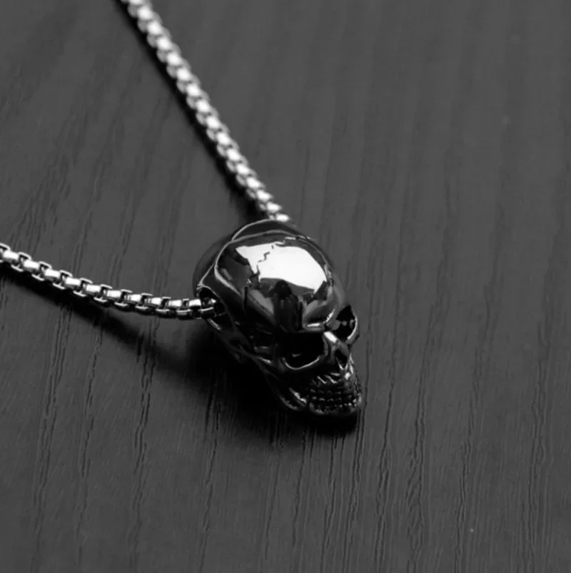 Fashion Personality Domineering Skull Pendant Necklace Men\'s Gothic Punk Style Unique Charm Party Accessories Gift