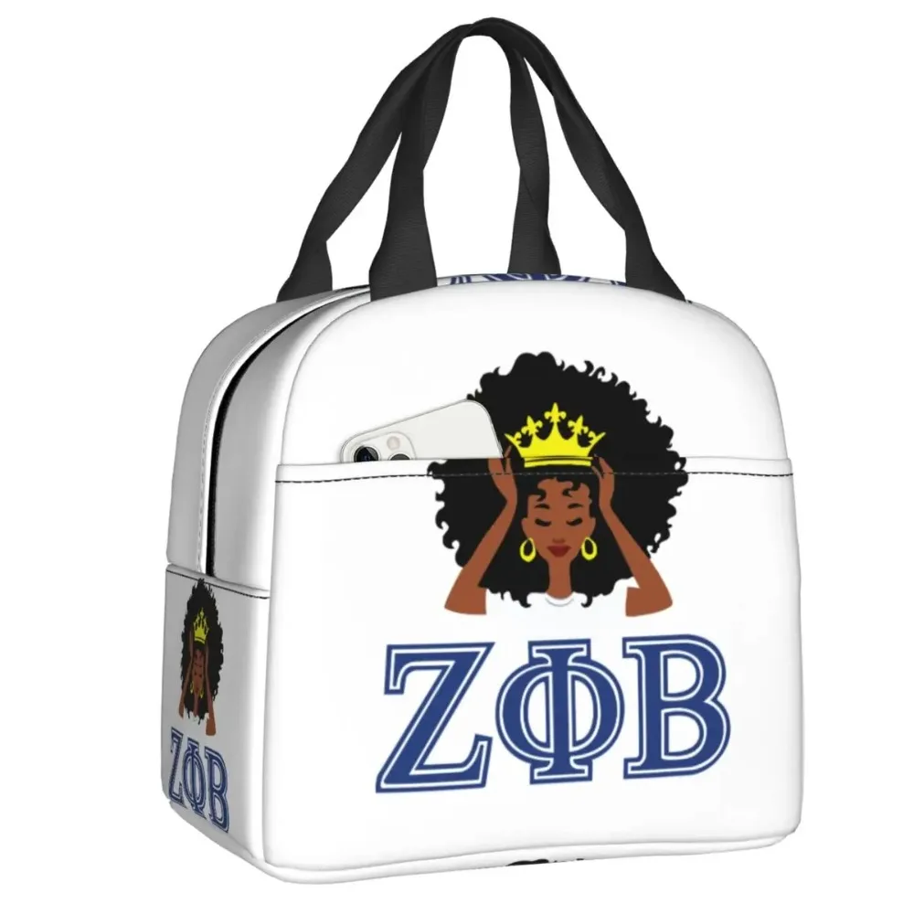 

Zeta Phi Beta Lunch Bag for Women Resuable Cooler Thermal Insulated Bento Box Kids School Children Food Picnic Storage Tote