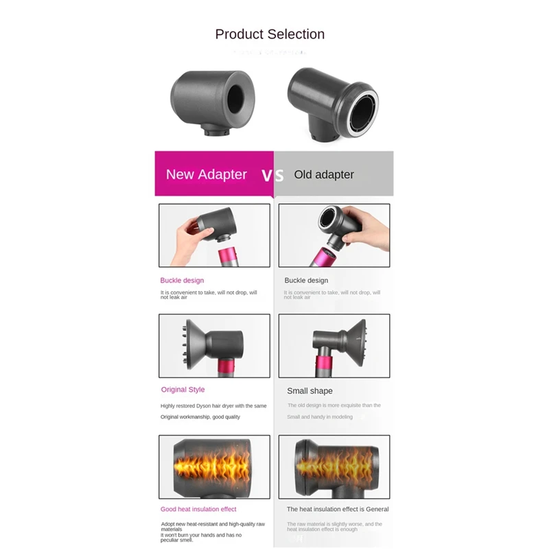 For Dyson Airwrap Diffuser Attachments For Curling Iron Converting Hair Dryer Diffuser+Adaptor+Filter Cleaning Brush Durable C