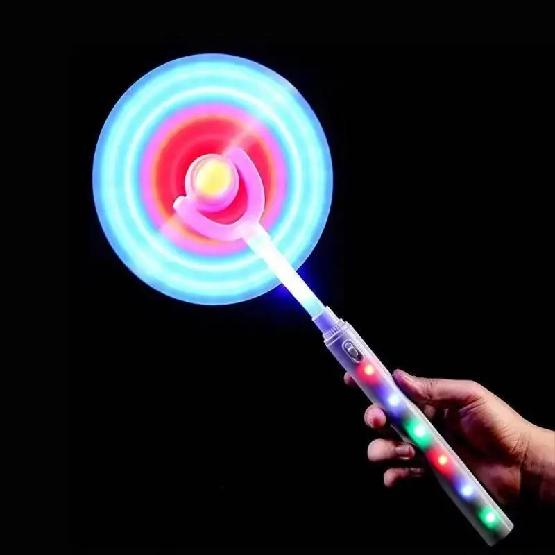 Colorful Flashing LED Spinning Wand Glow Windmill Stick Kids Light Up Toy for Birthday Carnival Party