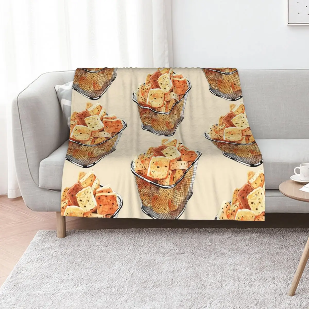 Crunchy Garlic Croutons Throw Blanket Shaggy christmas decoration Custom Soft Plush Plaid Baby For Baby Blankets