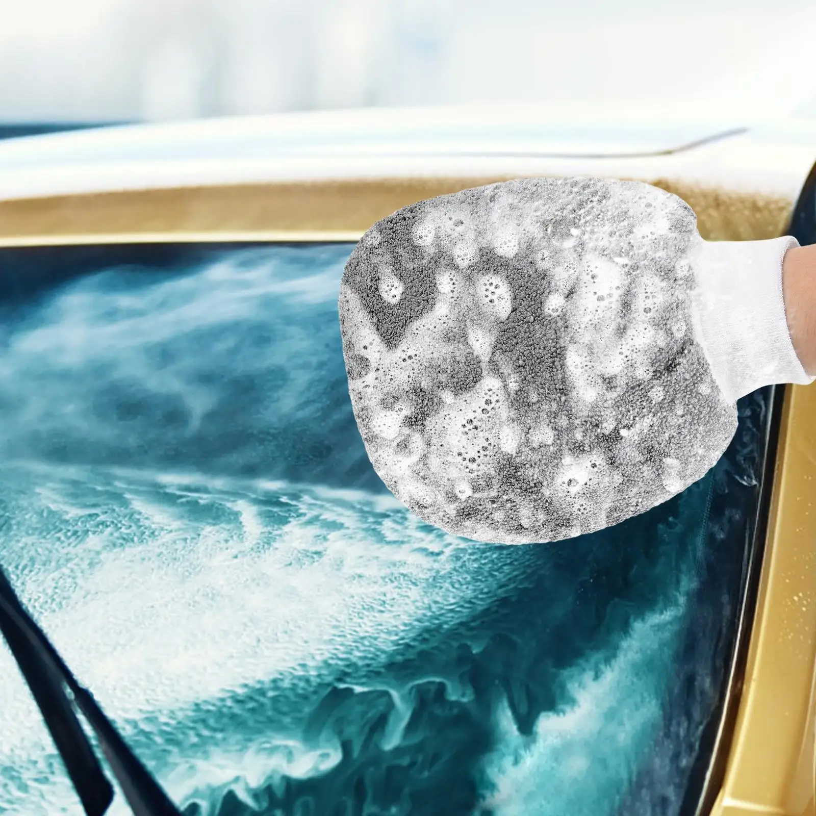 2 個ペイント洗車手袋クリーニングブラシ家庭用洗濯ツール極細繊維ミットスクラッチフリー