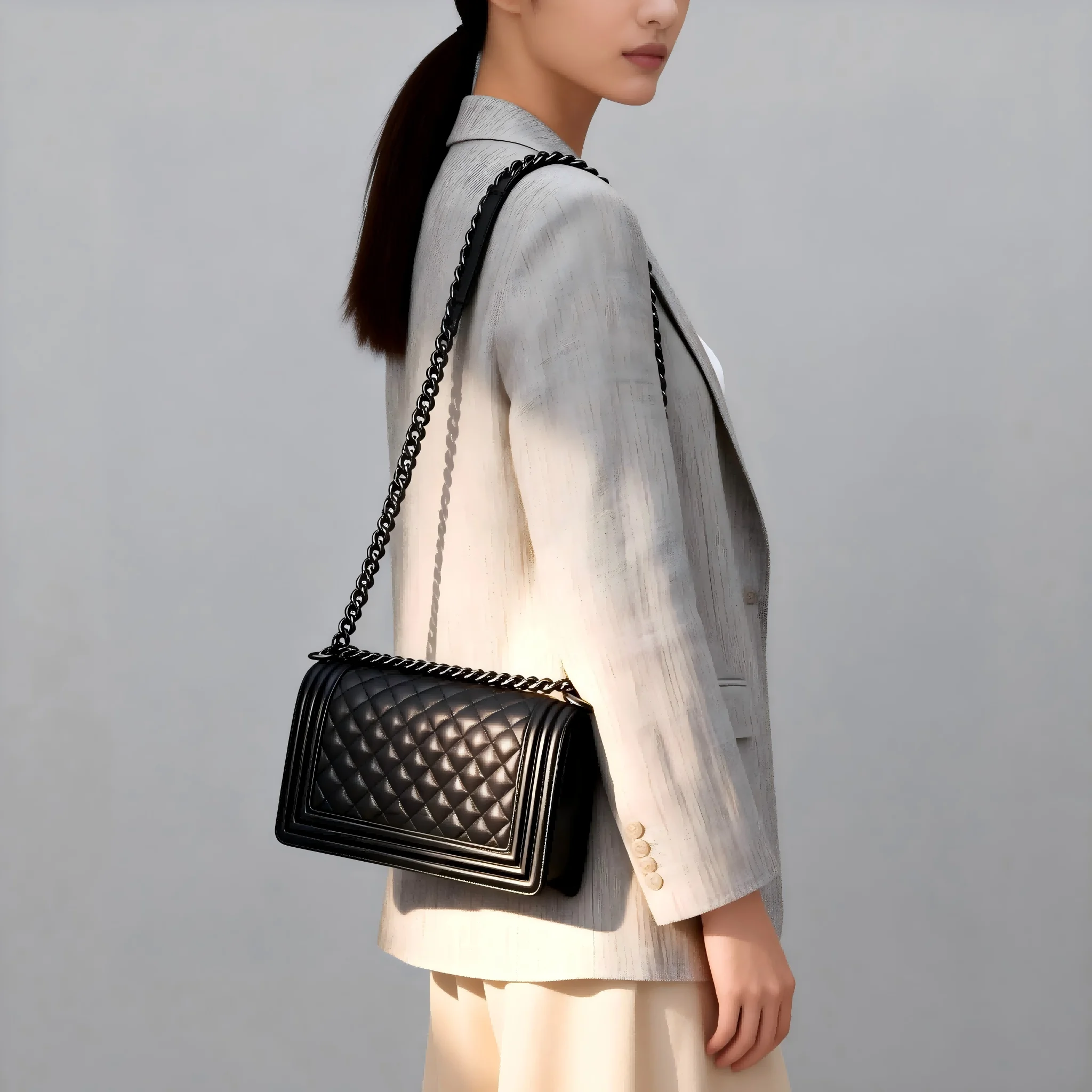 

Stylish diamond-patterned flap shoulder bag, women's stylish compact handbag, handbag