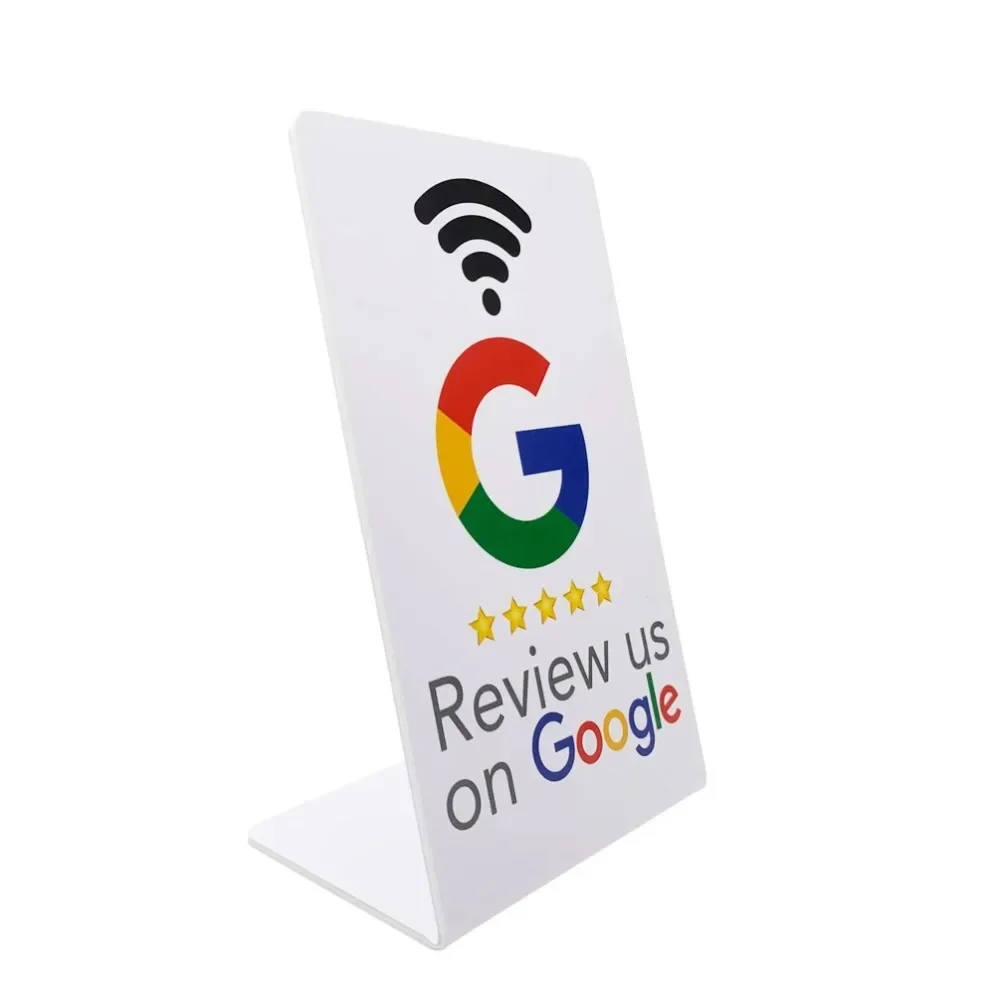 76mm NTAG215 NFC Google Review Card, Contactless Tap-to-Rate Smart Tag for Restaurant Customer Feedback