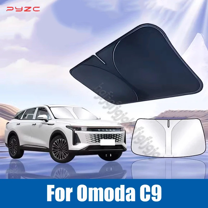 

Для Chery OMODA 9 SHS C9 2024 2025 2026 Автомобильный складной автомобильный солнцезащитный козырек на лобовое стекло, солнцезащитный козырек, теплоизоляционные аксессуары