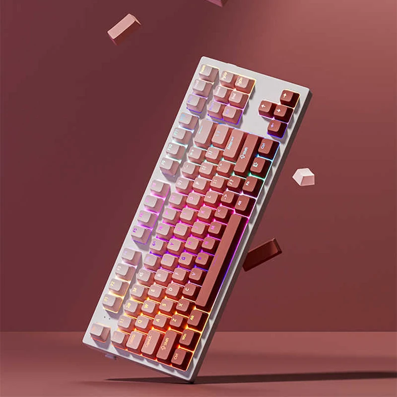 130 Key OEM Profile RGB Backlit Keyboard Keycap Blush PBT Double Shot Keycaps for Gateron MX Switches Mechanical Gaming Keyboard