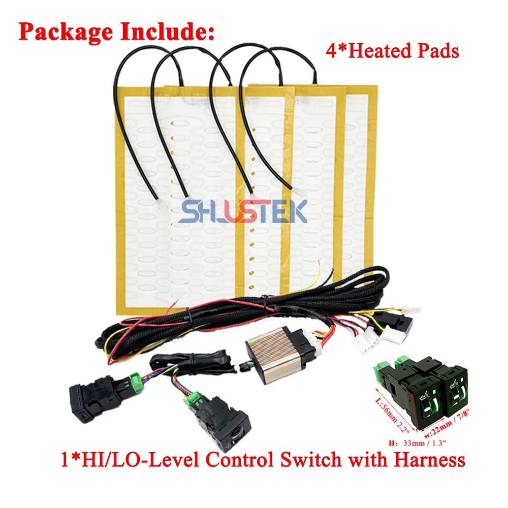 12v Autos itz heizung Kit für 2 Sitze mit 4 stücke 25w Heizkissen & Dual-Control-Schalter für Toyota Camry Corolla Rva4 Highlander – Detail 6