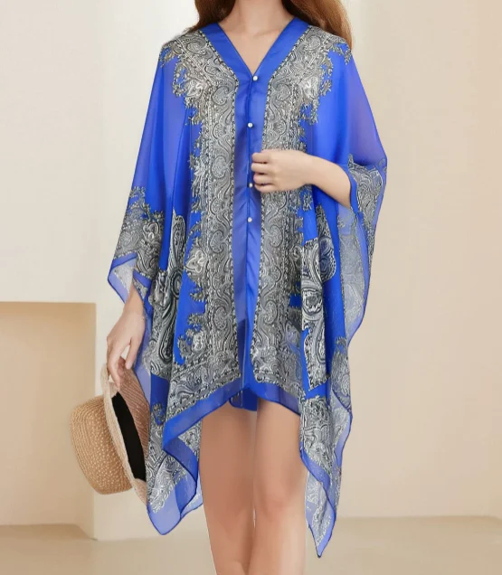 

Солнцезащитная шаль для женщин, шифоновый шелковый шарф с цветком кешью, шарф для пляжного полотенца, солнцезащитный крем, рубашка, топы, блузка в стиле бохо