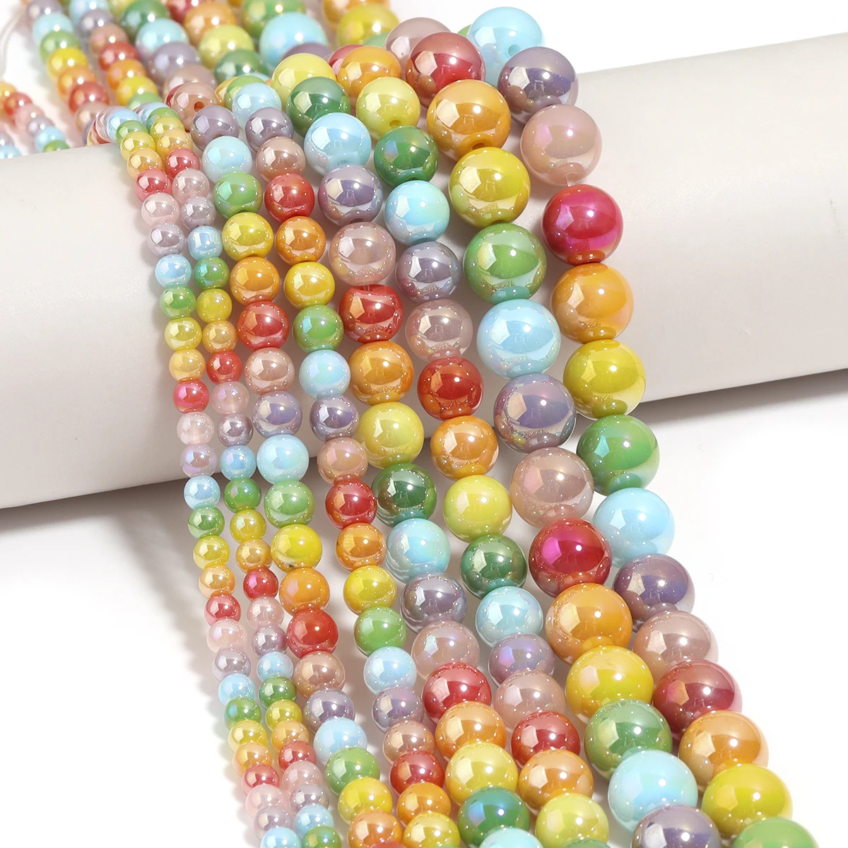 40-98 Stück/Lot Kristallglasperlen in Bonbonfarben, runde lose Spacer-Perlen für die Schmuckherstellung, DIY-Halskette, Armband, Zubehör – Detail 4