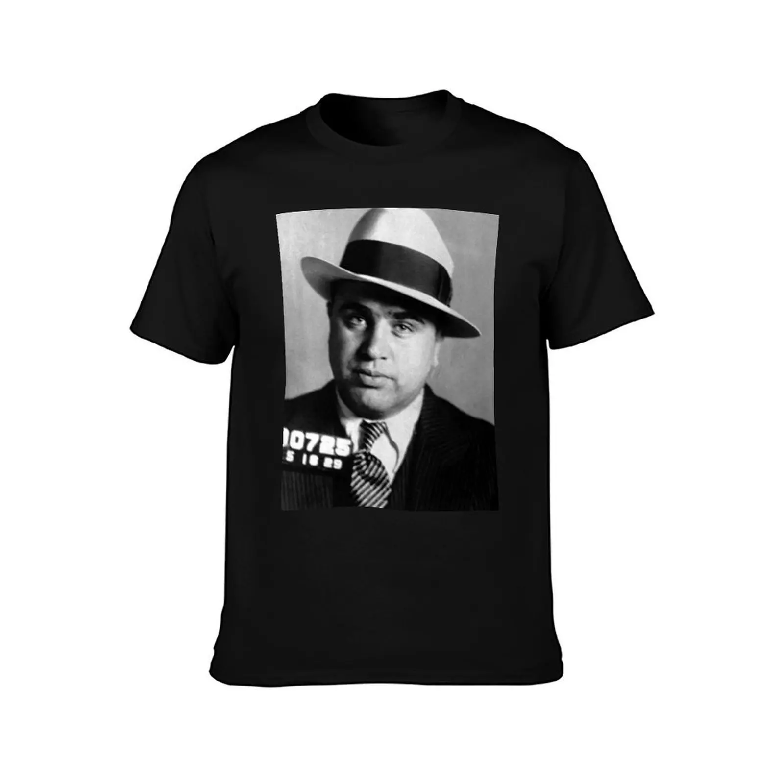 Al Capone B&W mugshot T-Shirt, Summer Casual Cotton Tee, Oversized Streetwear Tops, Vintage Graphic Print, Unisex Men Women