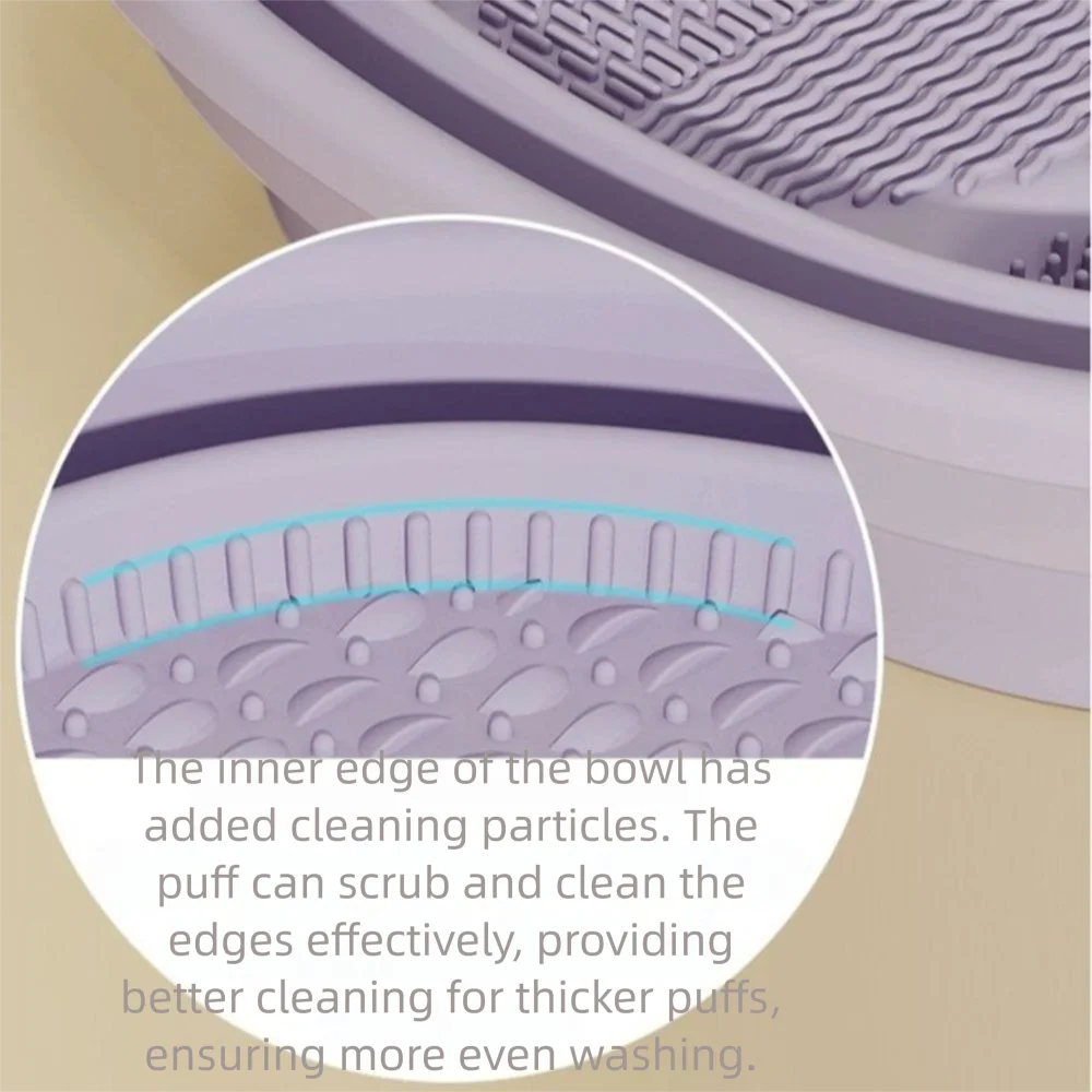 

3 in 1 Makeup Brush Washing Bowl Foldable with Storage Stand Beauty Egg Cleaning Box Multifunction Silicone Powder Puff Washer