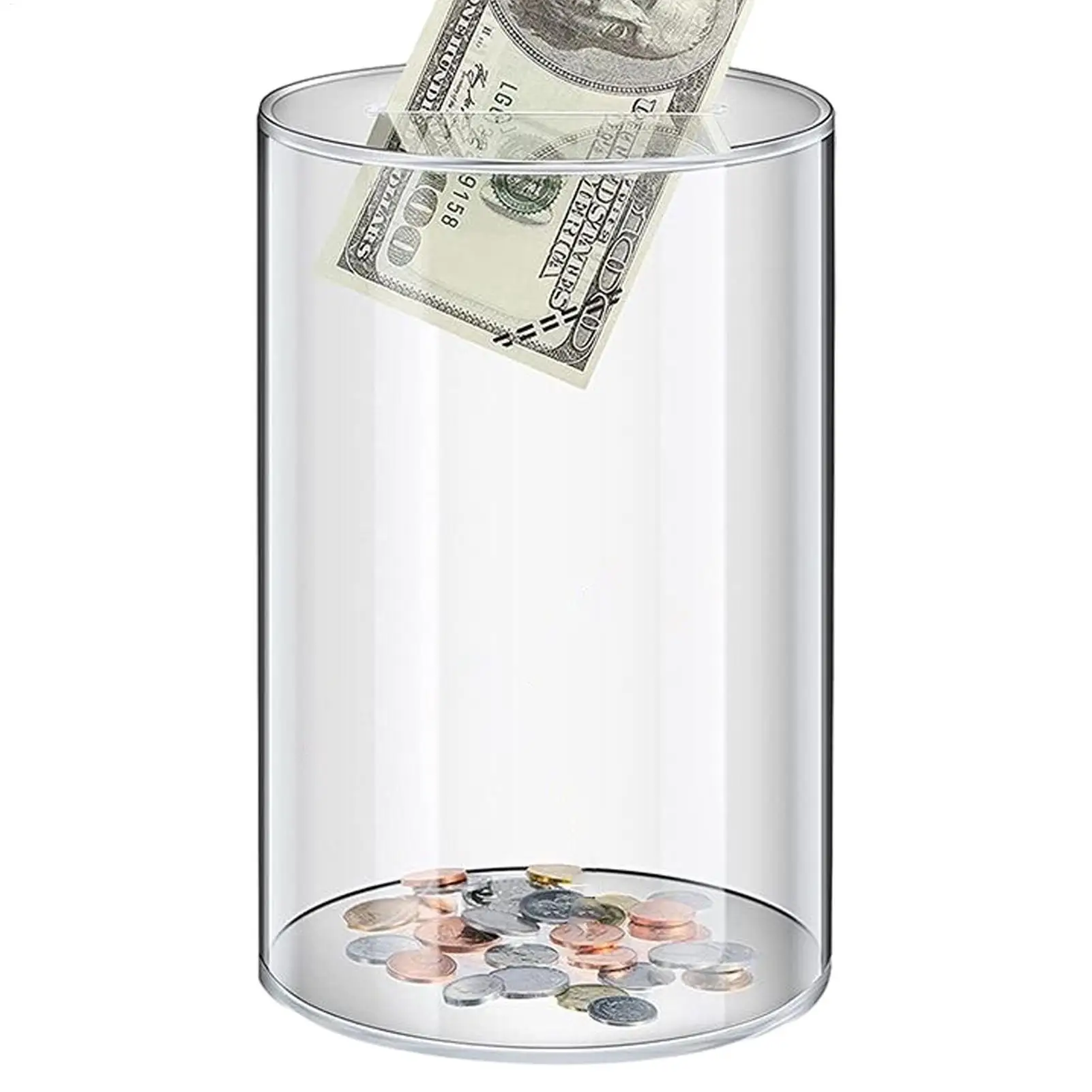 Acrylic Clear Piggy Bank Multipurpose Birthday Gift Coin Bills Money Saving Box Large Capacity Change Jar for Adults Kids