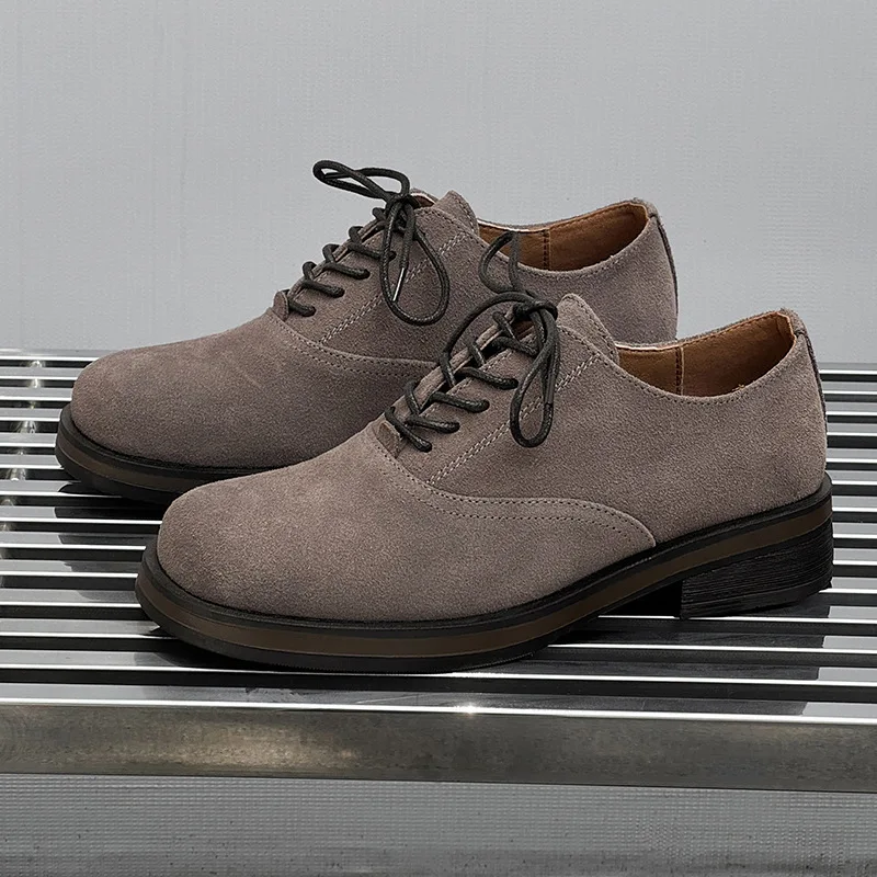 

New Fashion Vintage British Men Casual Cow Suede Real Leather Shoes Tooling Loafers Summer Autumn Business Wedding Shoes