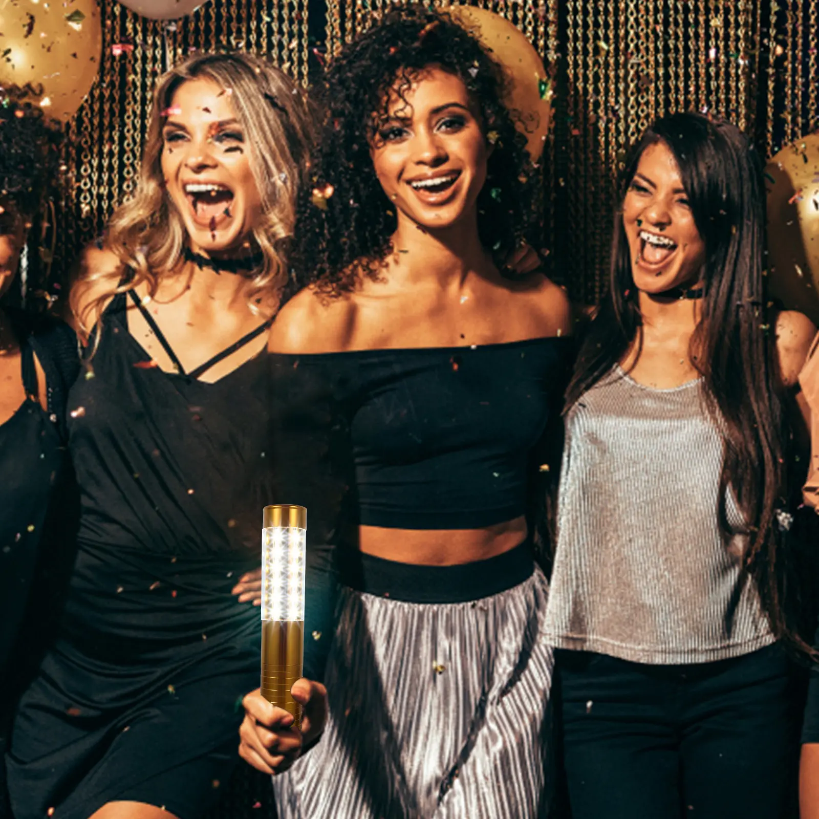 

Набор из 1 яркой светодиодной светящейся палочки: металлическая флуоресцентная палочка-фонарик для вечеринок, концертов, музыкальных фестивалей, аксессуар для ночного клуба