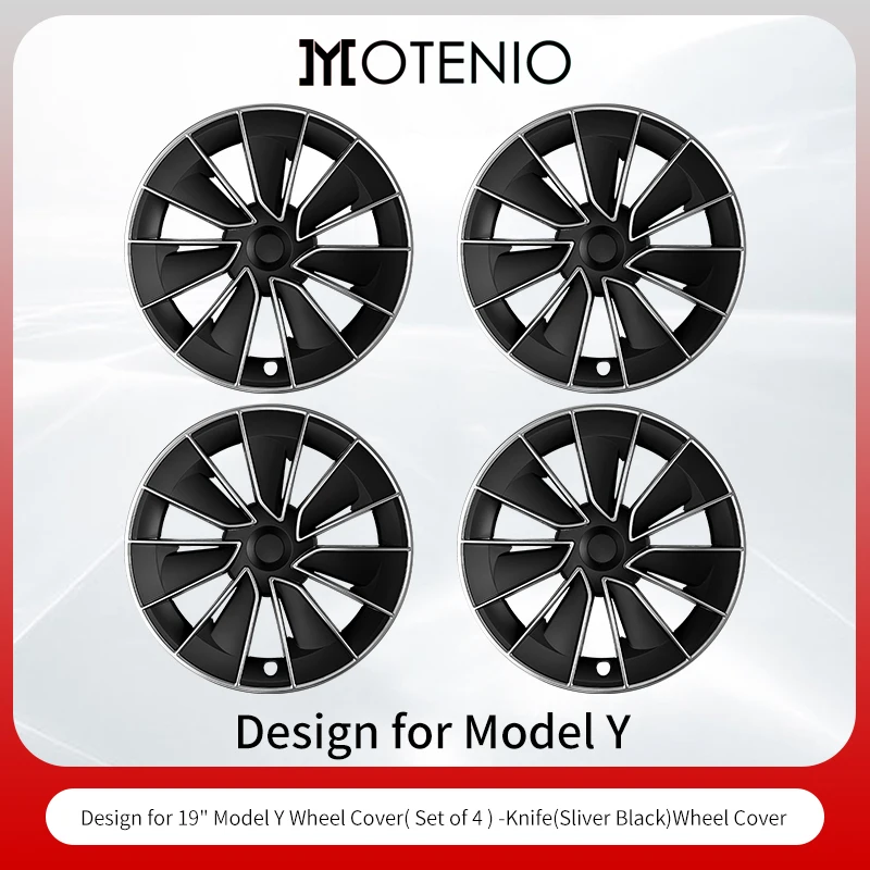 4 Stuks 19 Inch Mes Wieldop Ontwerp Voor Tesla Model Y 2020-2024 Wieldoppen Prestaties Wieldop Volledige velg Cover Accessoires