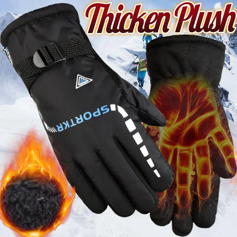 الشتاء قفازات ركوب الدراجات الرجال في الهواء الطلق مقاوم للماء التزلج ركوب المشي لمسافات طويلة دراجة نارية قفازات القفاز الدافئة للجنسين قفازات الرياضة الحرارية
