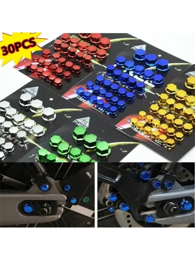 30 pièces/ensemble vis de moto, couvercle d'écrou de vis de moto décoration de couvercle d'écrou de vis de moto