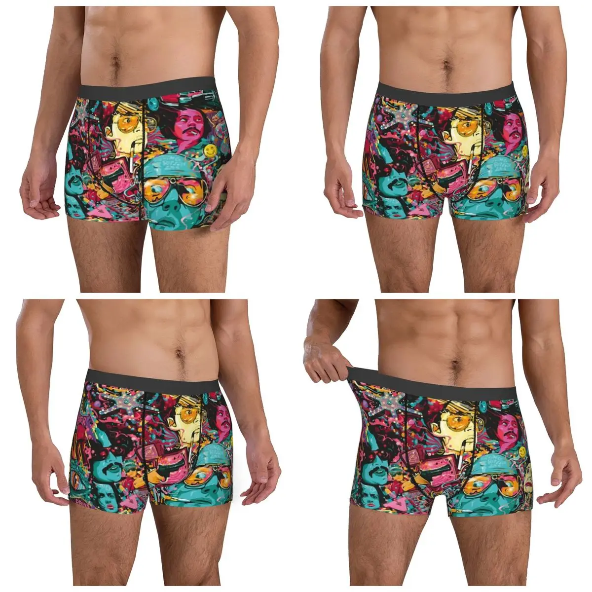 복서 팬티 반바지 라스베가스의 두려움과 혐오 아트 팬티 남성용 부드러운 속옷 남자 남자친구 선물