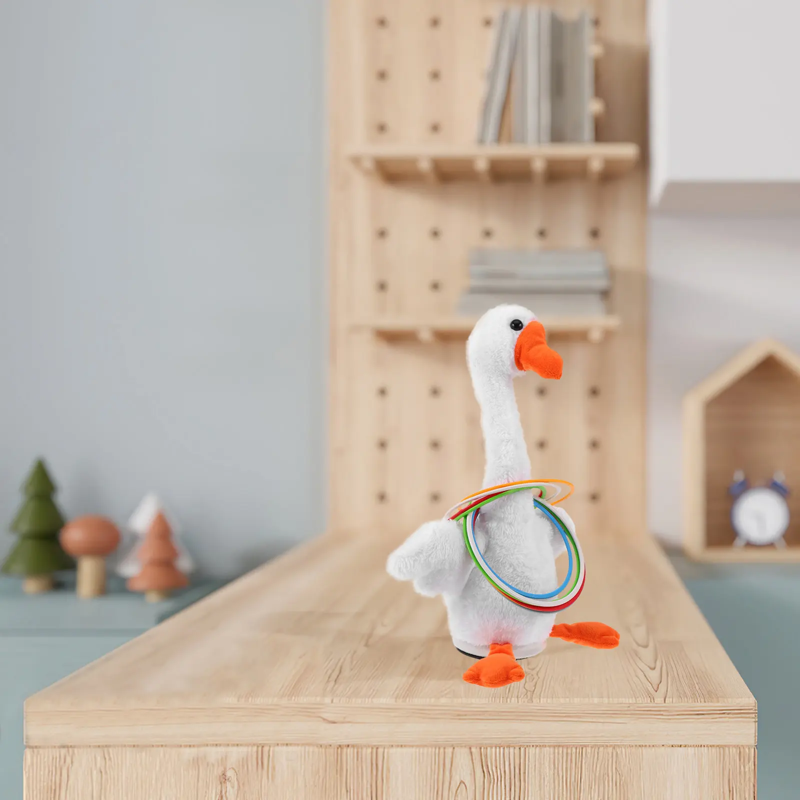 

1Set Electric Goose Tossing Rings Set Cartoon Animal Throwing Game for Children Family Bonding Toddler Motor Skills Development