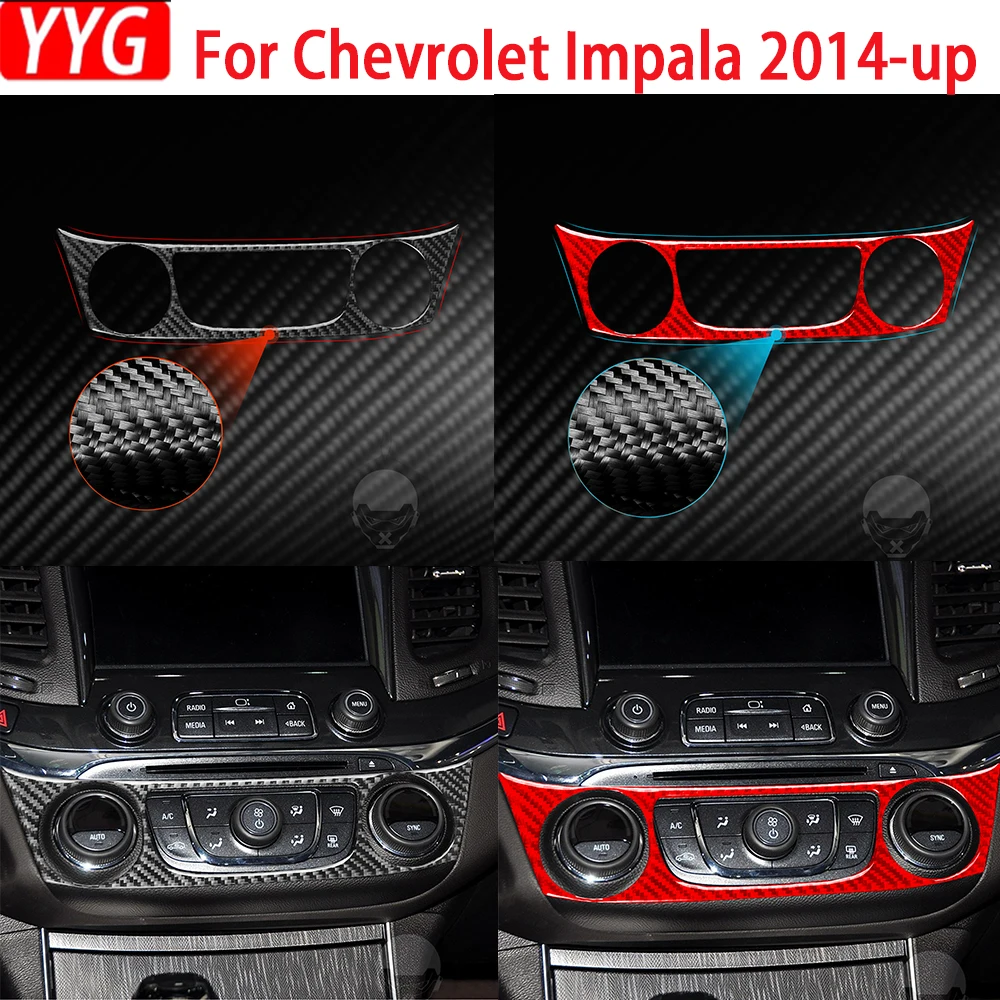 

For Chevrolet Impala 2014-up Central Control Air Conditioning Panel Carbon Fiber Stickers Car Interior Decorative Accessories