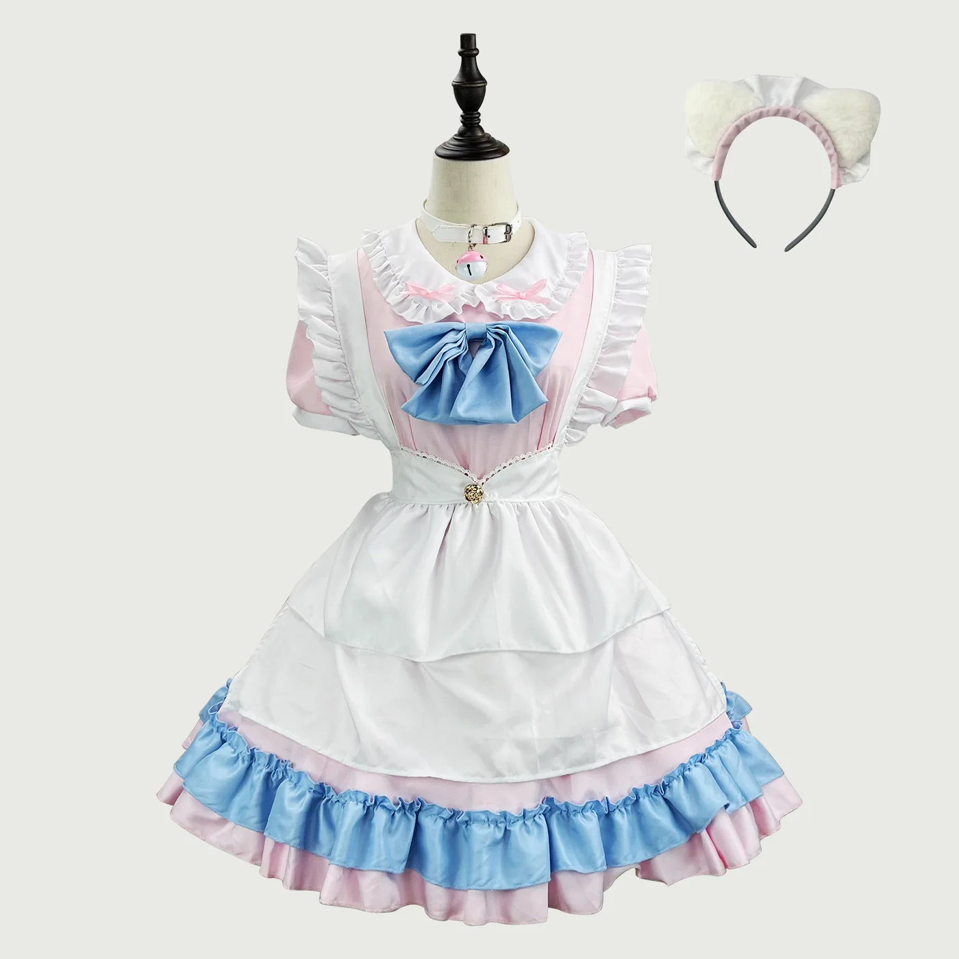 Pink Women Maid Outfit Anime Short  White Apron Dress Lolita Dresses Kawaii Men Cafe Costume Cosplay Costume Goth S-XXXXXL