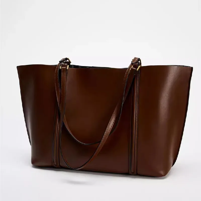 جديد حمل حقيبة المرأة تخفيف حقيبة يد كبيرة حقيبة مستندات العمل السيدات خمر وثيقة كبيرة محفظة السفر القهوة اللون الفاخرة