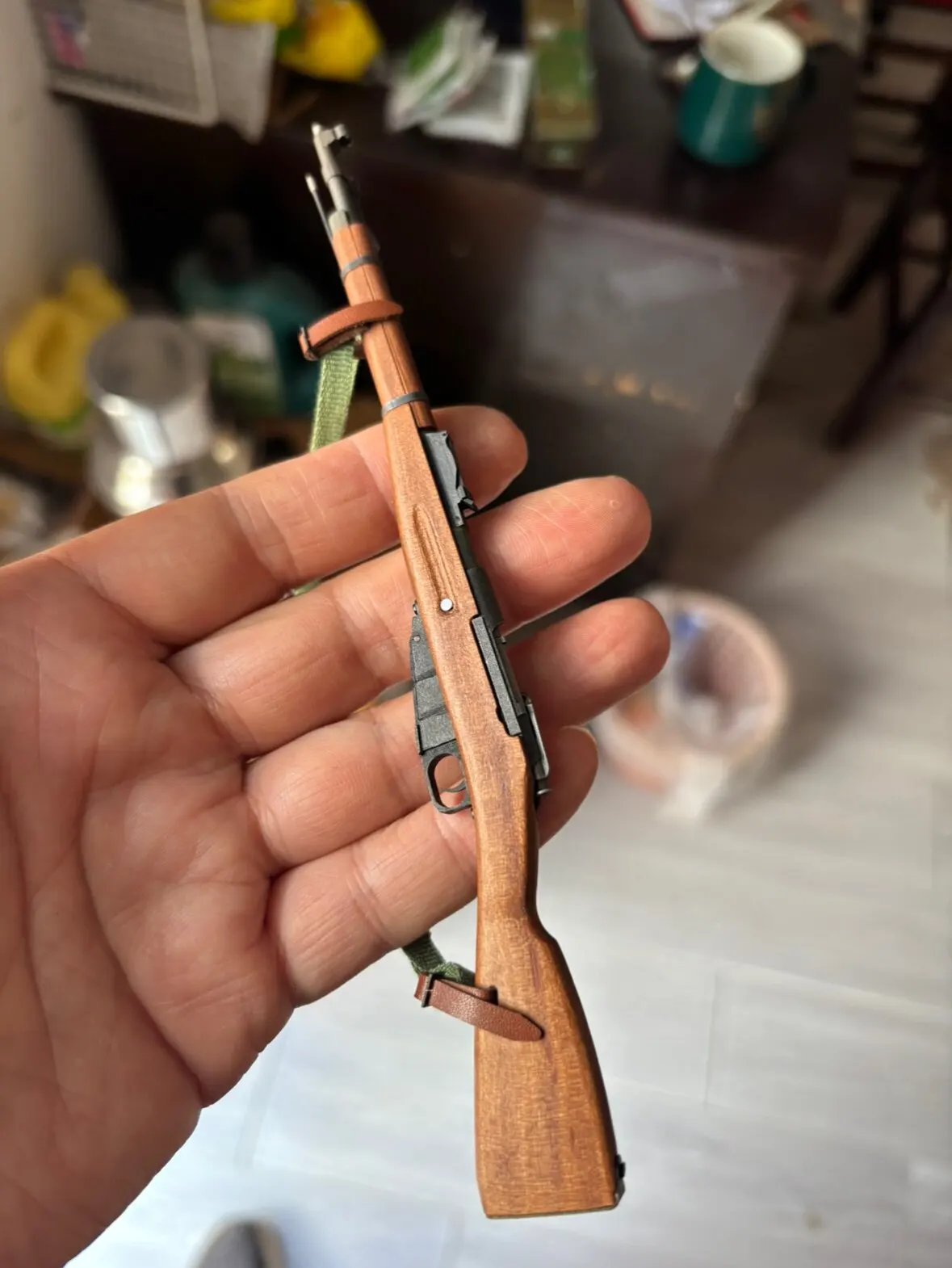 1/6 Scale Mosin Nagant 1944 Carbine Model Simulation WWII Soviet Army Metal and Wooden Material Disassemblable Desktop Ornament