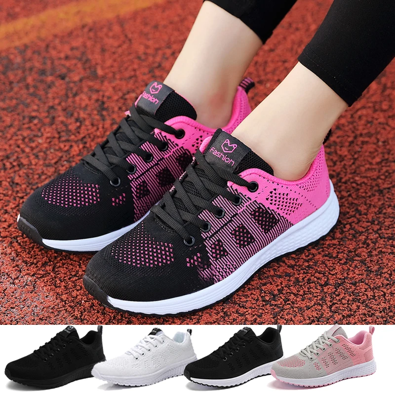 Women Tennis Shoes Breathable Mesh Woman Sports Shoes Light Outdoor Jogging Walking Sneakers Lace-up Female Footwear Chaussure