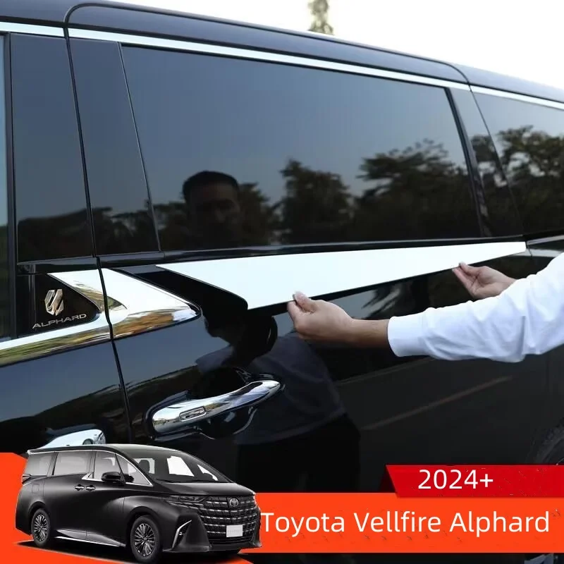 

Car Styling For Toyota Vellfire Alphard 40 Series 2024 + Window Lower Strip Cover Middle Door Slide Rail Trim