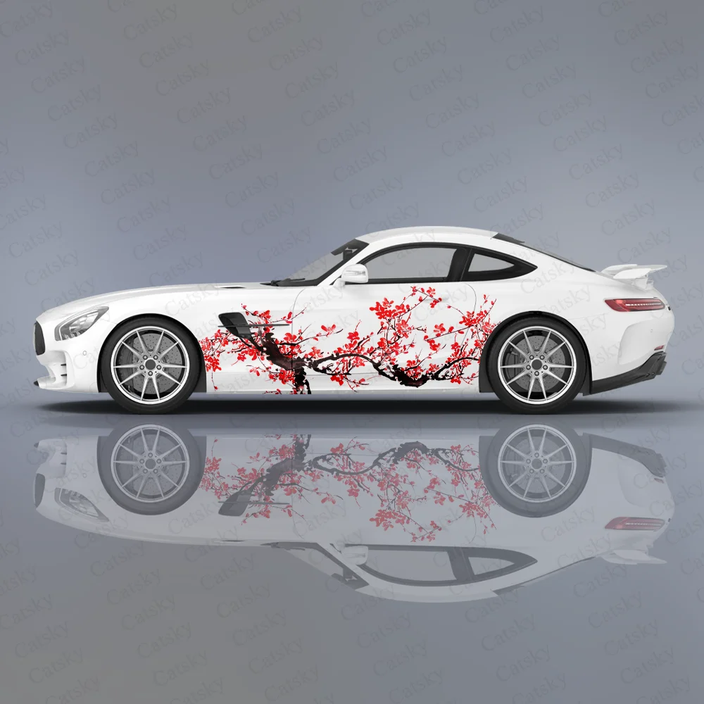 

Plum Blossoms and Branches Car Sticker Decal Hood Door Body Vinyl Sticker Graphic Wrap New Car Sticker Decoration Accessories