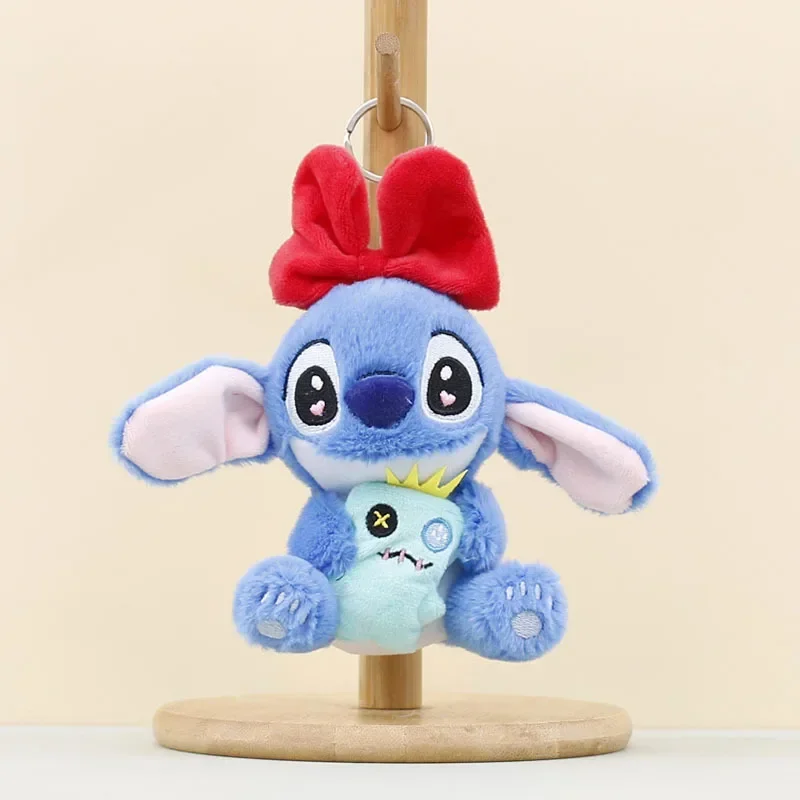 2025Bowknot Stich Plüsch Schlüsselbund Puppe Paar Rucksack Dekoration Anhänger kinder Spielzeug Greifer Puppe Geburtstag Geschenk